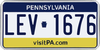 PA license plate LEV1676