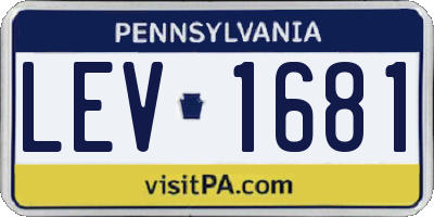 PA license plate LEV1681