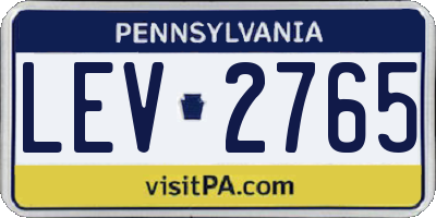 PA license plate LEV2765