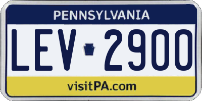 PA license plate LEV2900