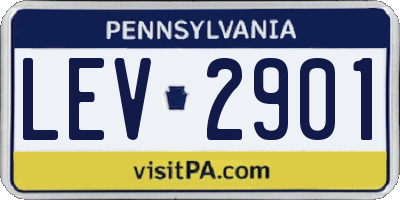 PA license plate LEV2901