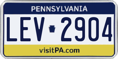 PA license plate LEV2904