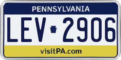 PA license plate LEV2906