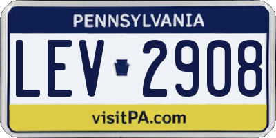 PA license plate LEV2908
