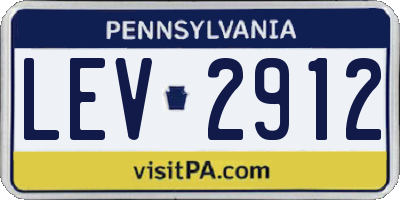 PA license plate LEV2912