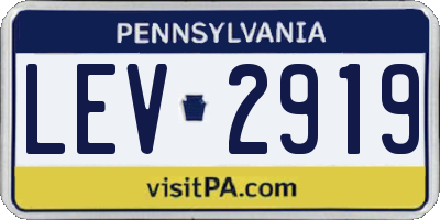 PA license plate LEV2919