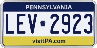 PA license plate LEV2923