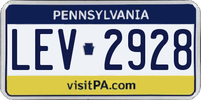PA license plate LEV2928