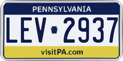 PA license plate LEV2937