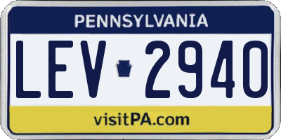 PA license plate LEV2940
