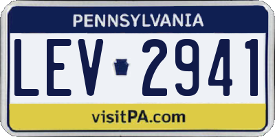 PA license plate LEV2941