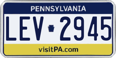 PA license plate LEV2945
