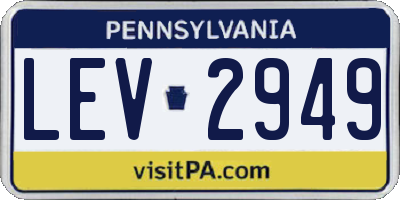 PA license plate LEV2949