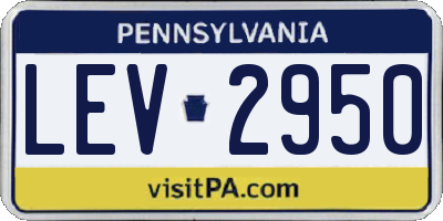 PA license plate LEV2950