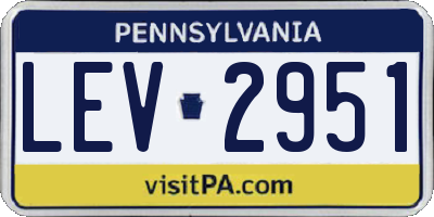 PA license plate LEV2951