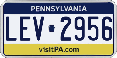 PA license plate LEV2956