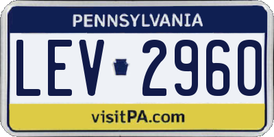 PA license plate LEV2960