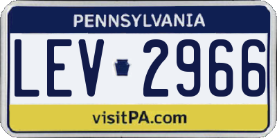 PA license plate LEV2966