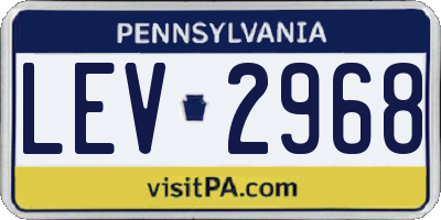 PA license plate LEV2968