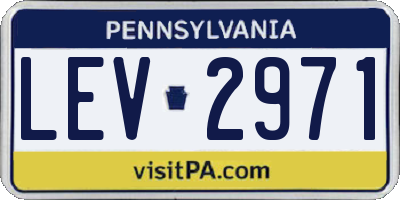 PA license plate LEV2971