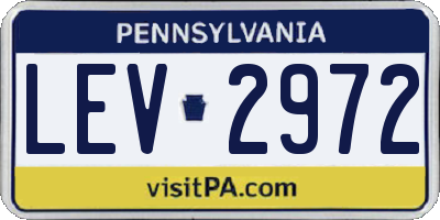 PA license plate LEV2972