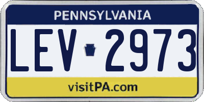 PA license plate LEV2973