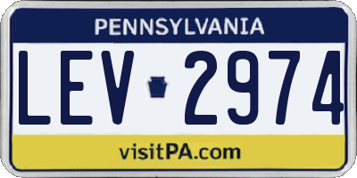 PA license plate LEV2974