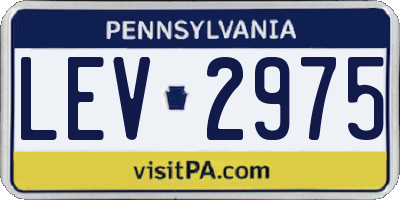 PA license plate LEV2975