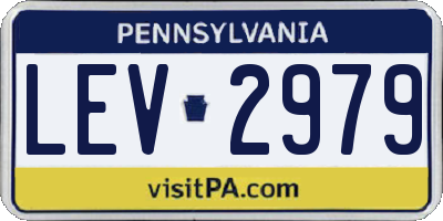PA license plate LEV2979