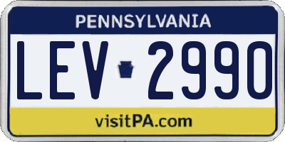 PA license plate LEV2990