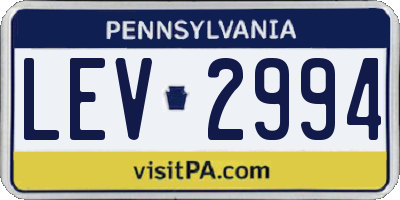 PA license plate LEV2994