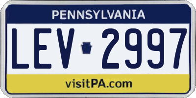 PA license plate LEV2997