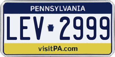 PA license plate LEV2999