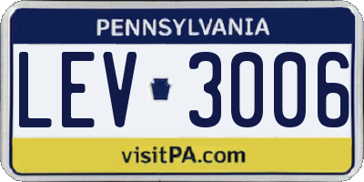 PA license plate LEV3006