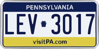PA license plate LEV3017