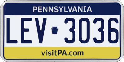 PA license plate LEV3036