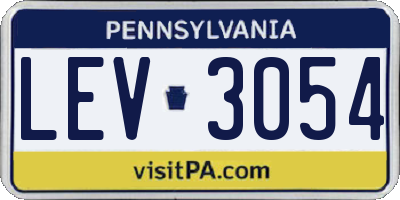 PA license plate LEV3054