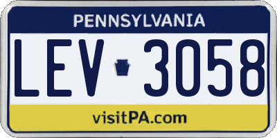 PA license plate LEV3058