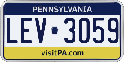 PA license plate LEV3059