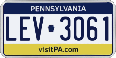 PA license plate LEV3061