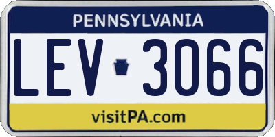 PA license plate LEV3066