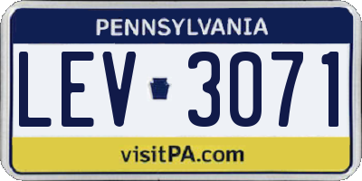 PA license plate LEV3071