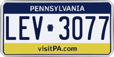 PA license plate LEV3077