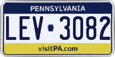 PA license plate LEV3082