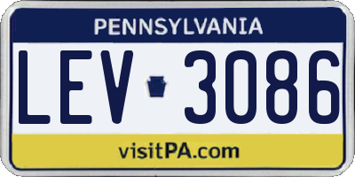 PA license plate LEV3086