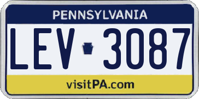 PA license plate LEV3087