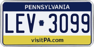 PA license plate LEV3099