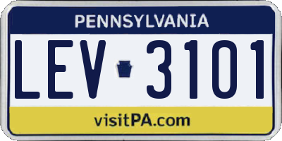 PA license plate LEV3101