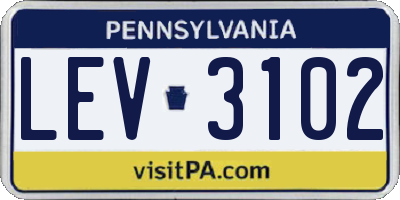 PA license plate LEV3102