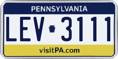 PA license plate LEV3111